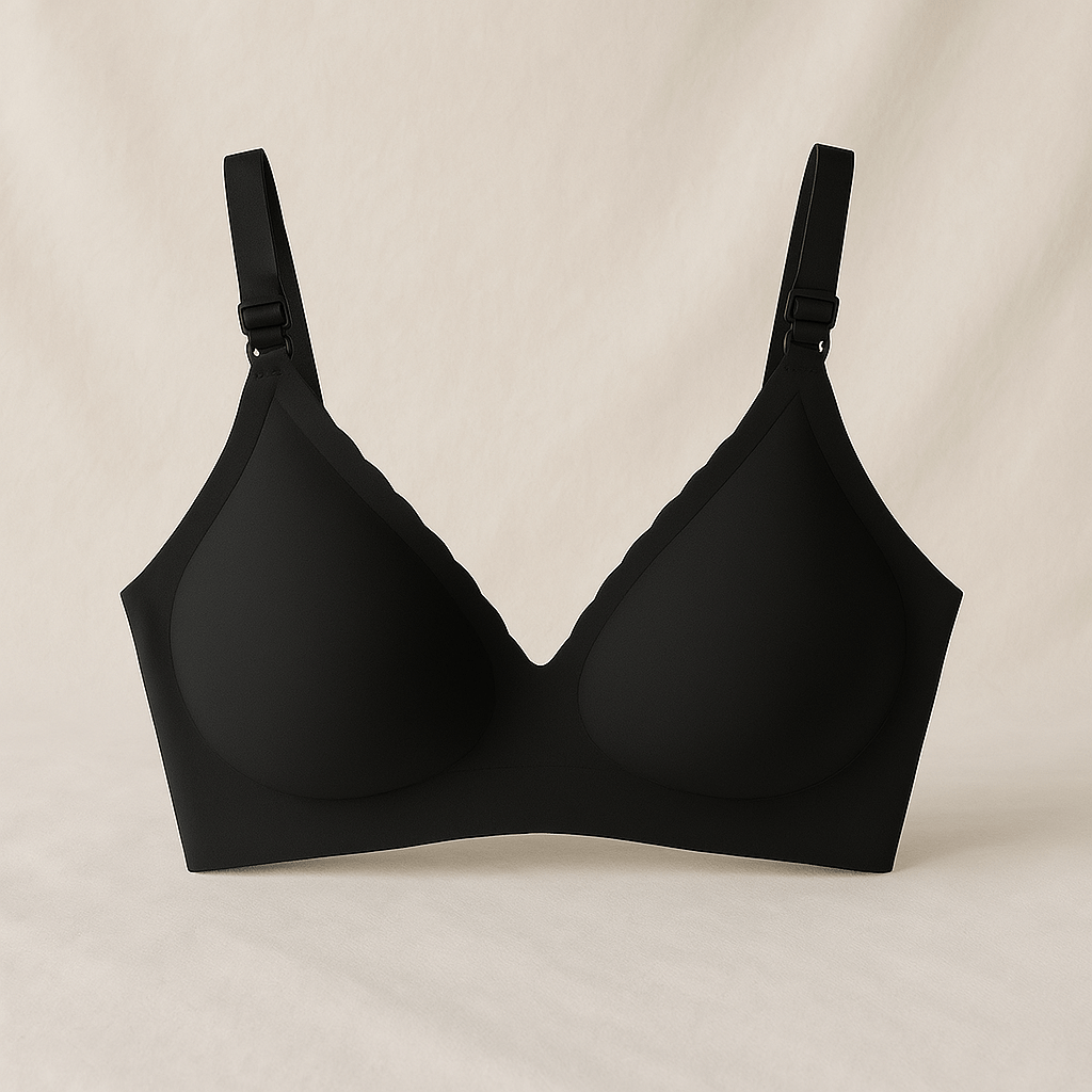 Velvet Nursing Bra-Huggleo-Black-S