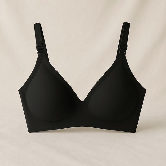 Velvet Nursing Bra-Huggleo-Black-S