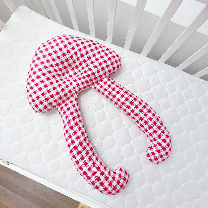Cloud Baby Support Pillow-Huggleo-Red Plaid-22''x 16'' (55 x 40 cm)