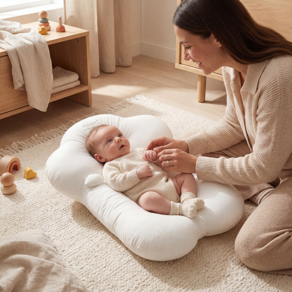 Cloud Baby Support Pillow-Huggleo-White-29''x 16'' (74 x 40 cm)