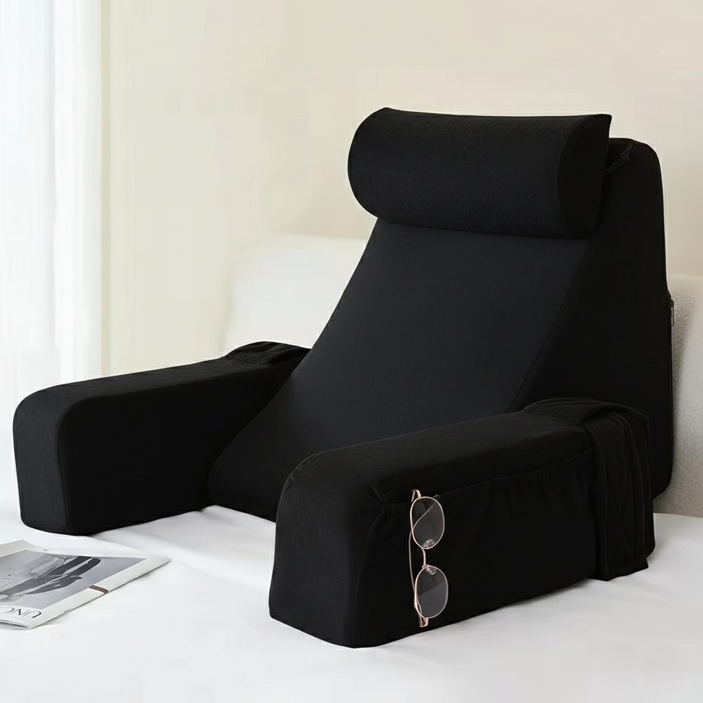 Haven Bed Rest Pillow-Huggleo-Black-