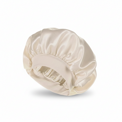 Velvet Satin Shower Cap-Huggleo-BEIGE-