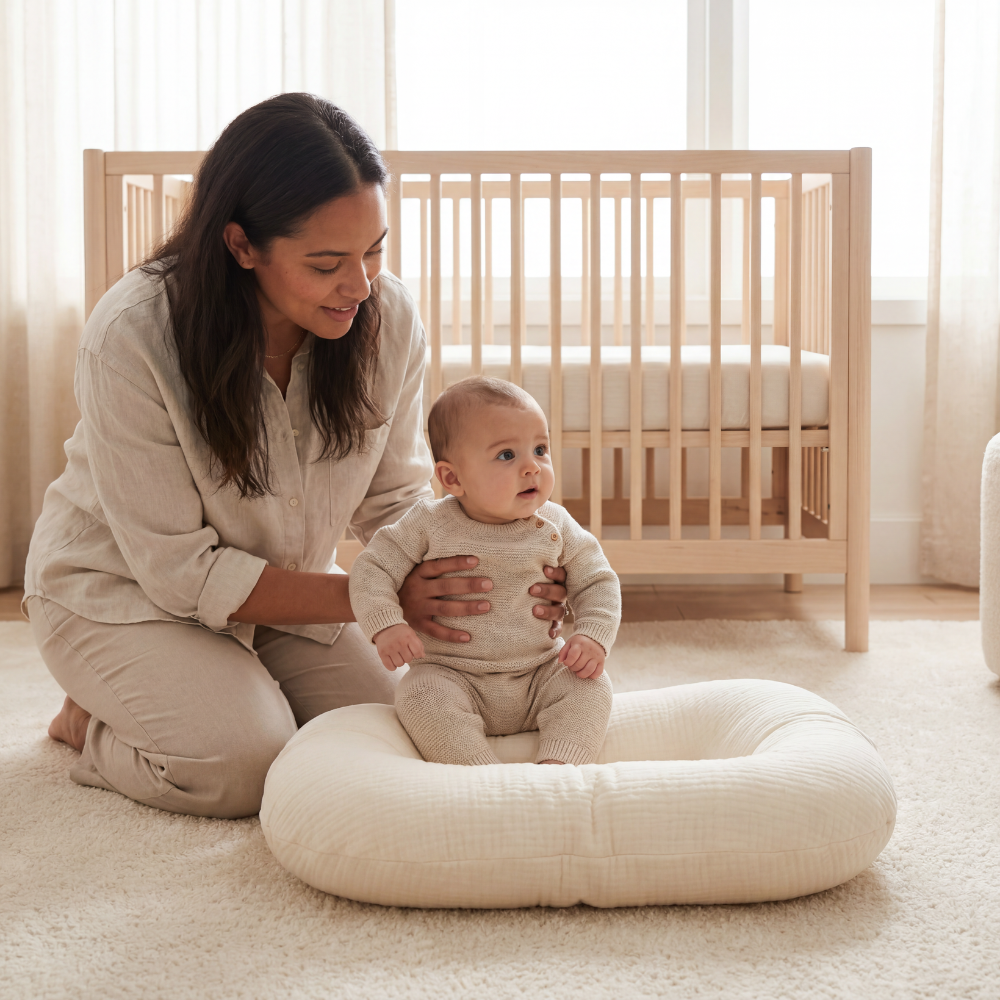 Nest Baby Lounger-Huggleo-White-