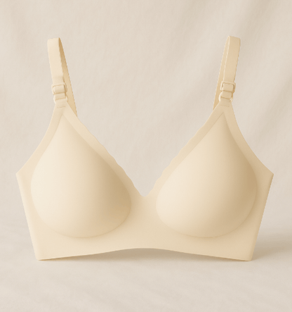 Velvet Nursing Bra-Huggleo-Cream-S