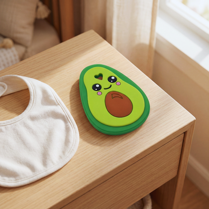 Avocado Silicone Teether – Soft Teething Toy for Infants – One Piece Molded Design