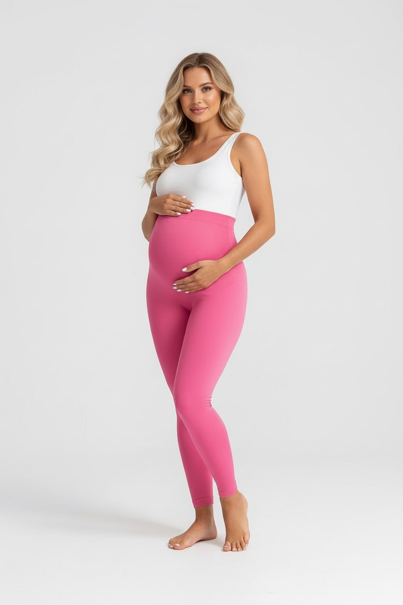 Soft Maternity Leggings-Huggleo-Hot Pink-S