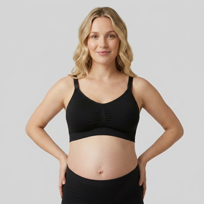 Halo Seamless Nursing Bra-Huggleo-Black-S
