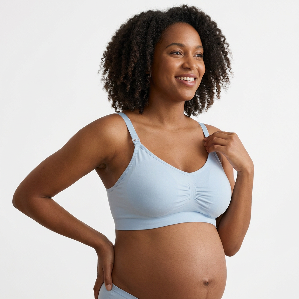 Halo Seamless Nursing Bra-Huggleo-Blue-S
