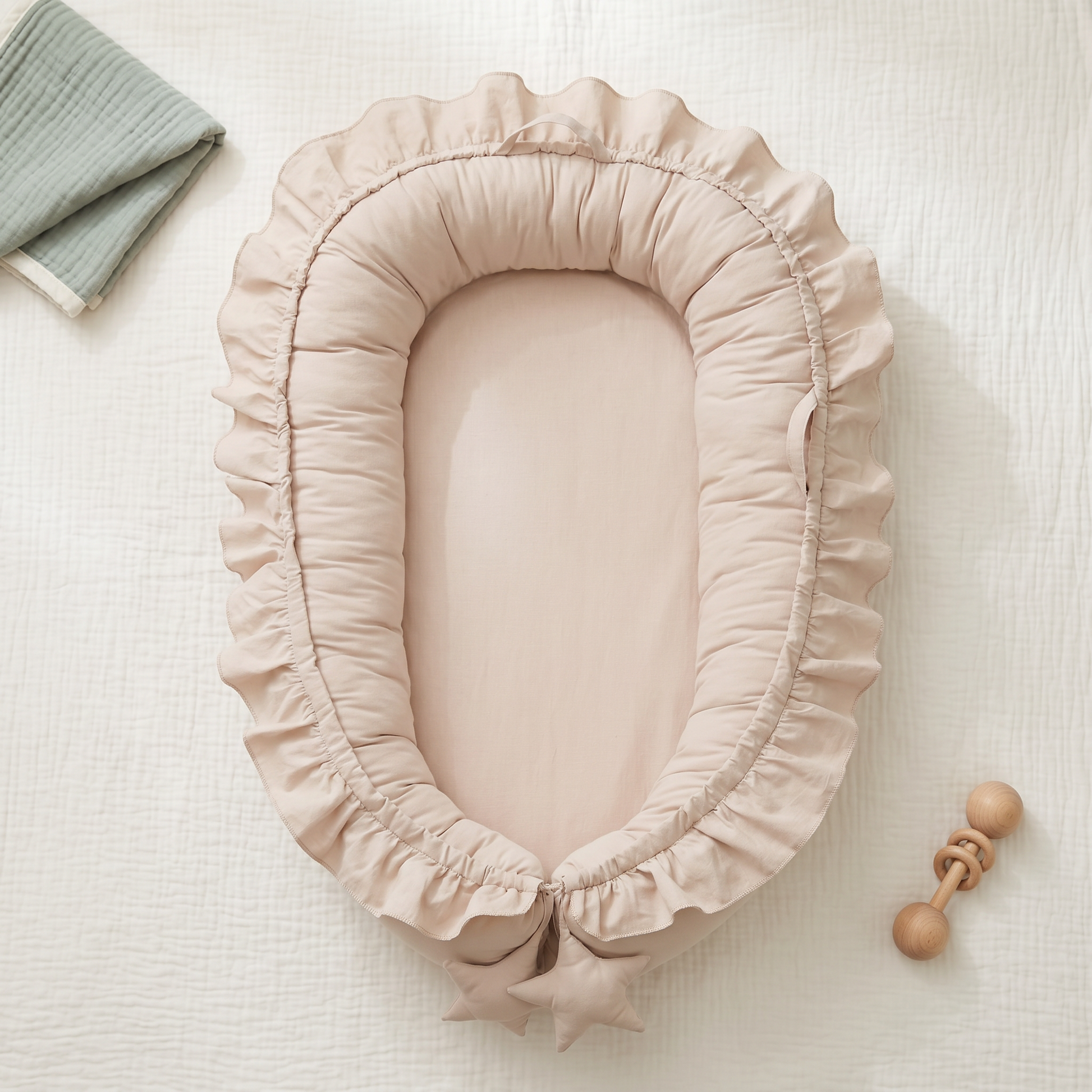 Snug baby nest lounger, apricot, product photo