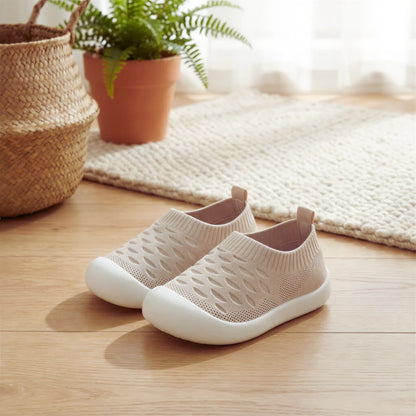 Toddler Knit Slip-On Shoes – Breathable Cotton Blend Everyday Sneakers