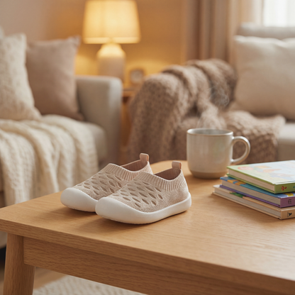 Toddler Knit Slip-On Shoes – Breathable Cotton Blend Everyday Sneakers