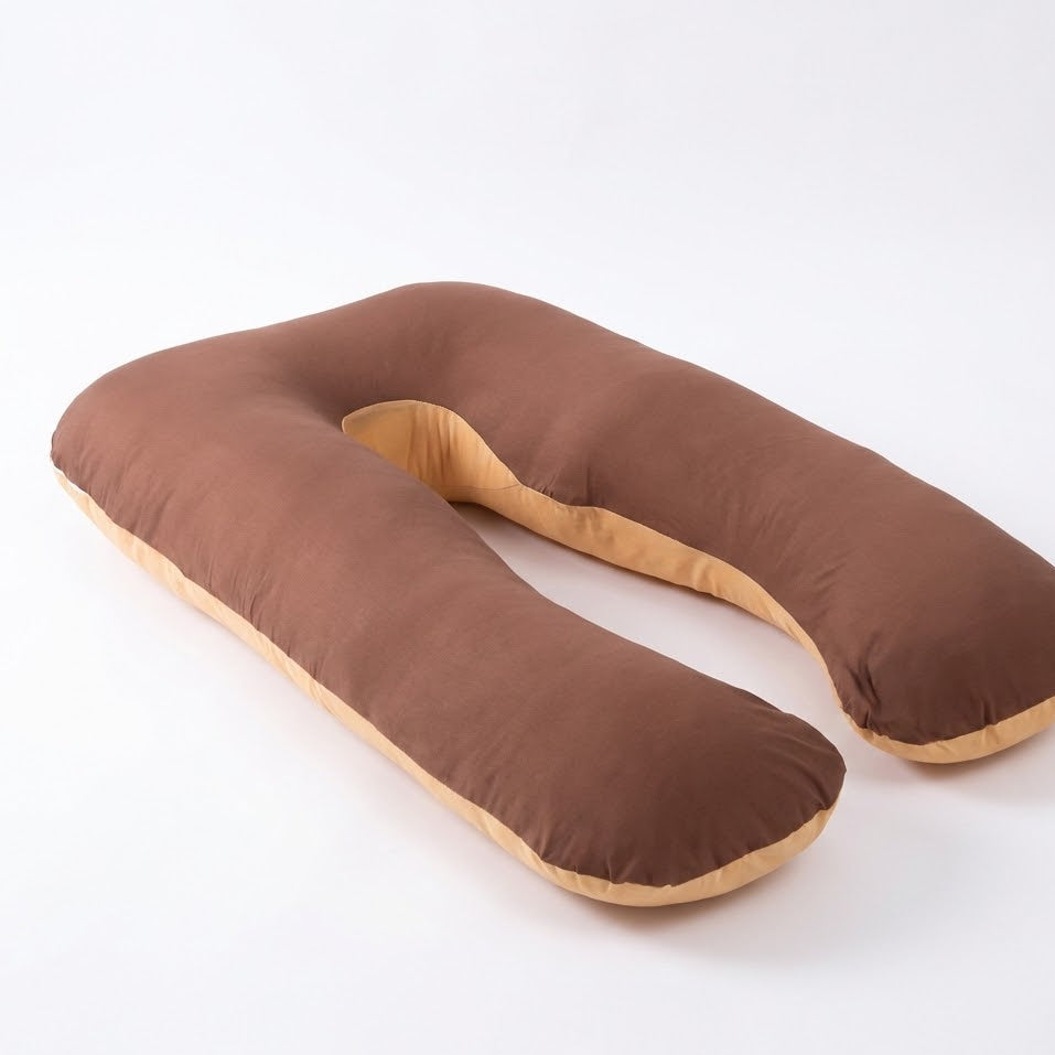 The Original U-Shaped Pregnancy Pillow-Huggleo-Coffee Camel-75x140cm